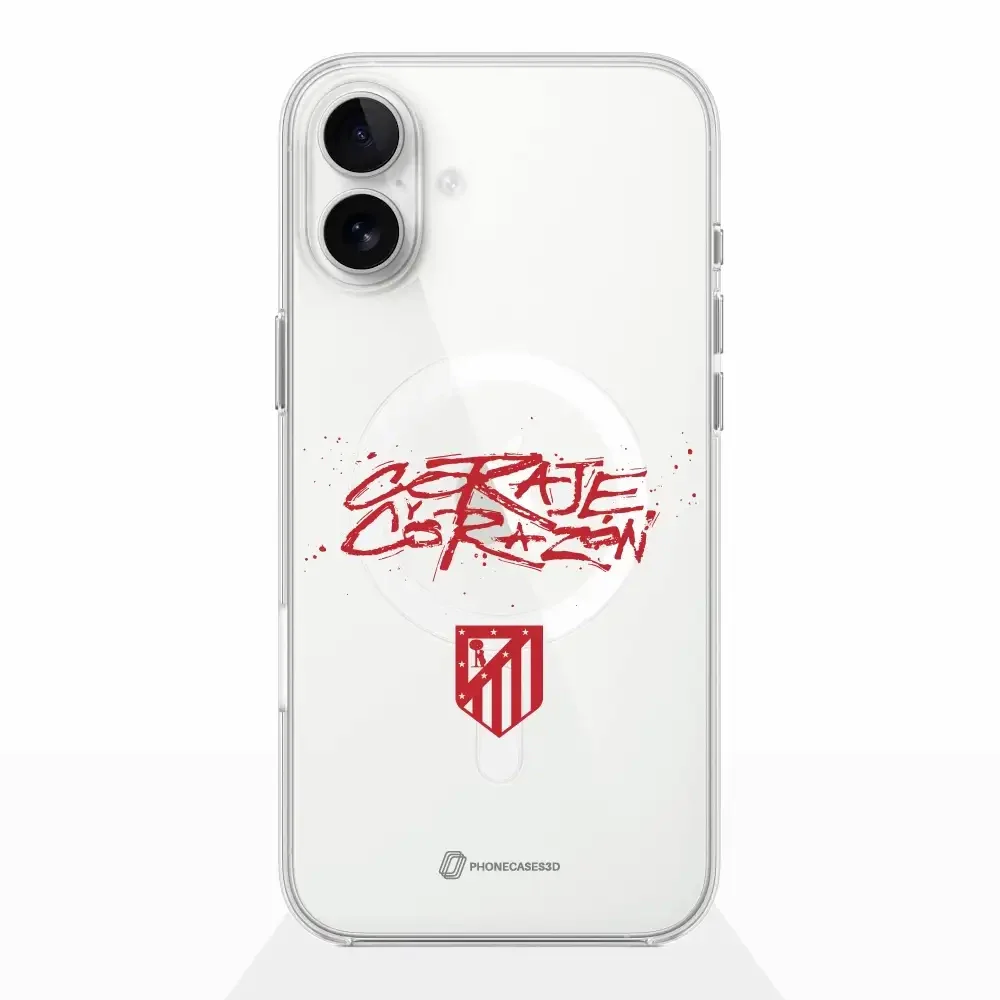 Atletico Madrid Official Clear Phone Case Coraje Corazon Slogan - Image 16