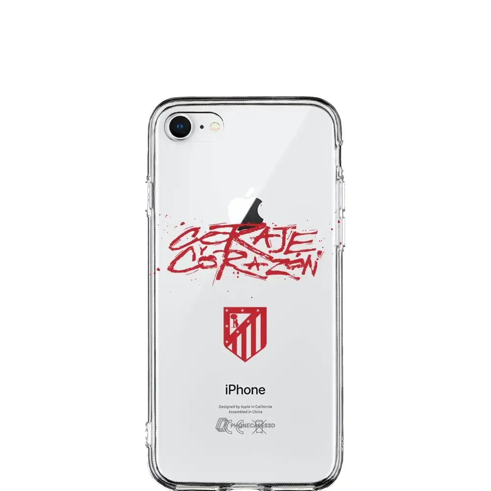 Atletico Madrid Official Clear Phone Case Coraje Corazon Slogan - Image 21