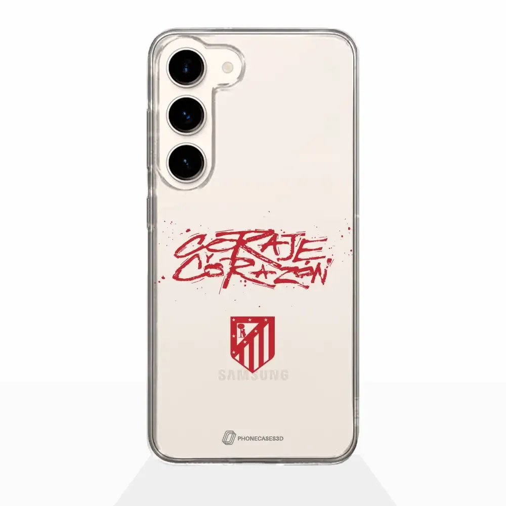 Atletico Madrid Official Clear Phone Case Coraje Corazon Slogan - Image 26