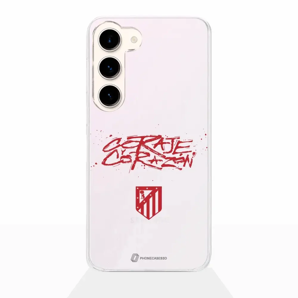 Atletico Madrid Official Clear Phone Case Coraje Corazon Slogan - Image 27