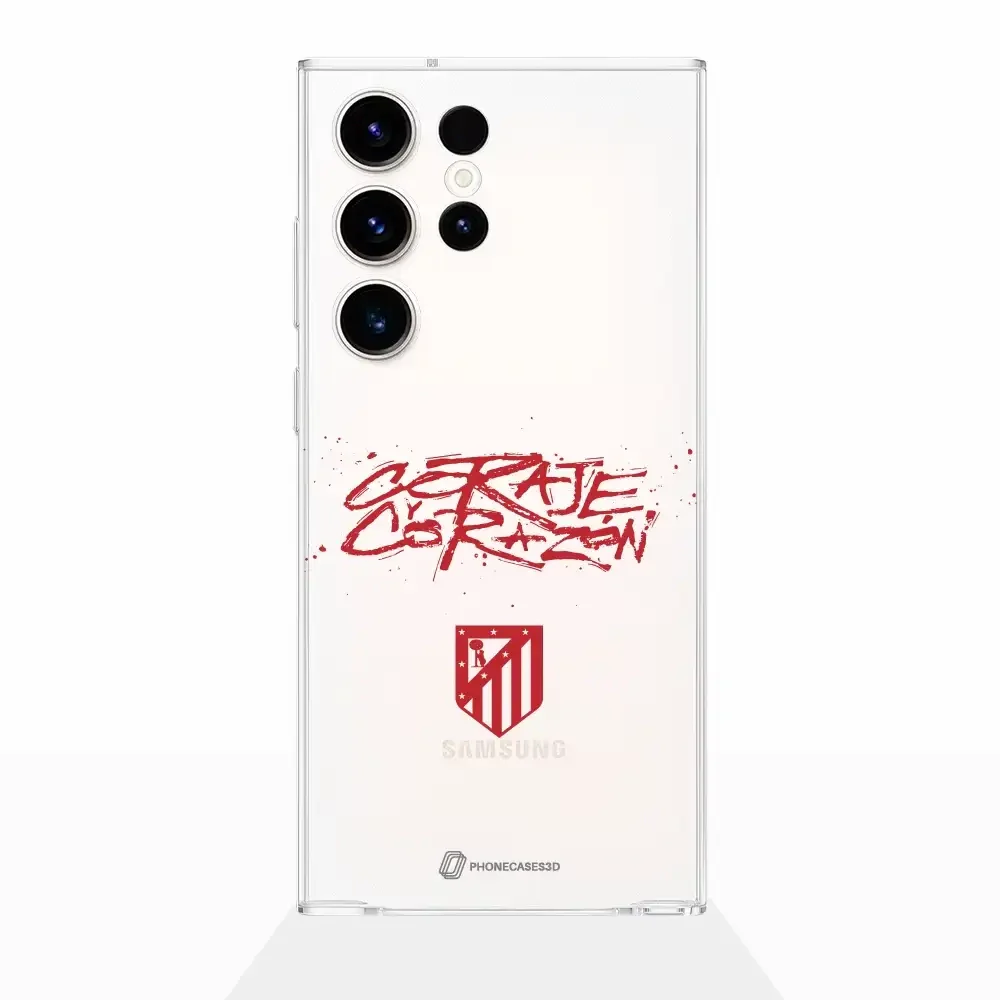 Atletico Madrid Official Clear Phone Case Coraje Corazon Slogan - Image 28