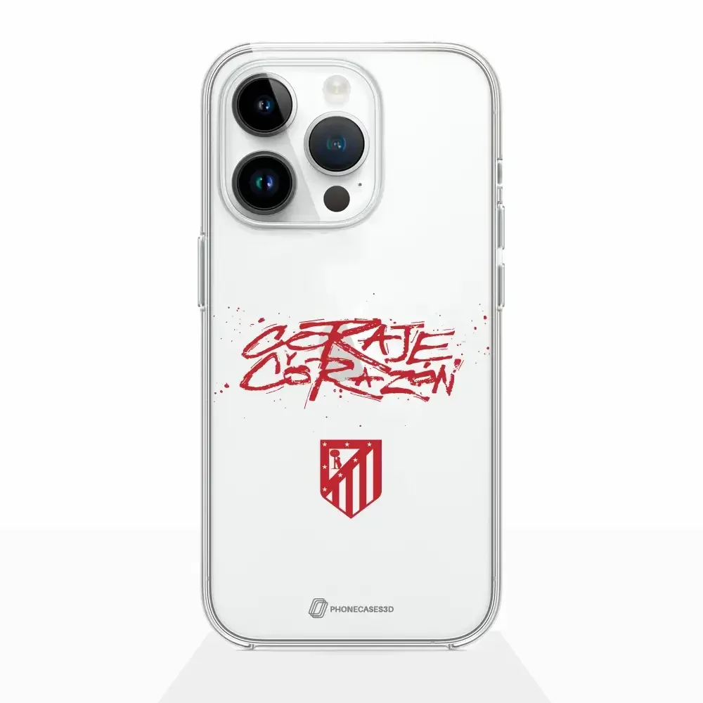 Atletico Madrid Official Clear Phone Case Coraje Corazon Slogan - Image 8