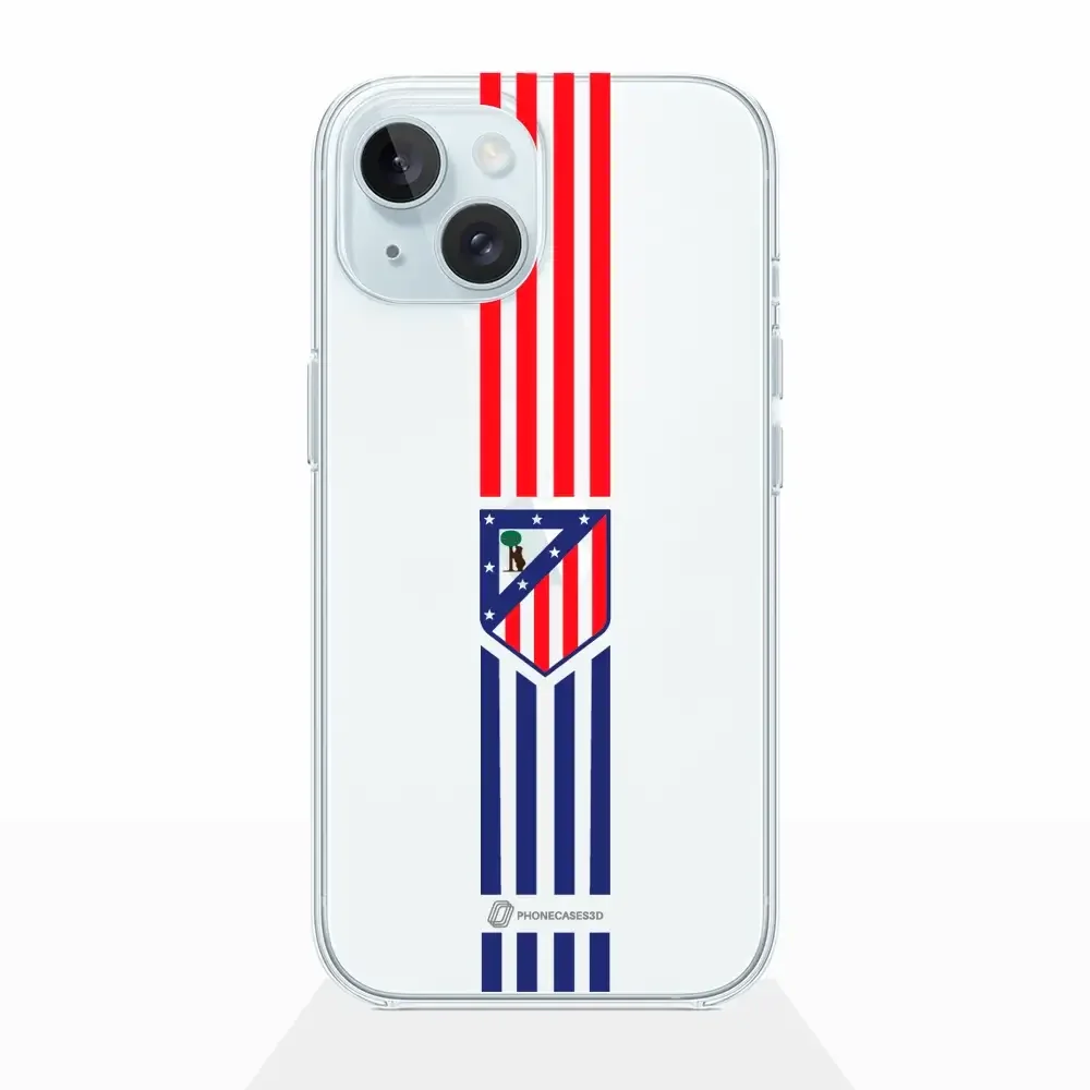 Atletico Madrid Official Clear Phone Case Stripes Crest - Image 11