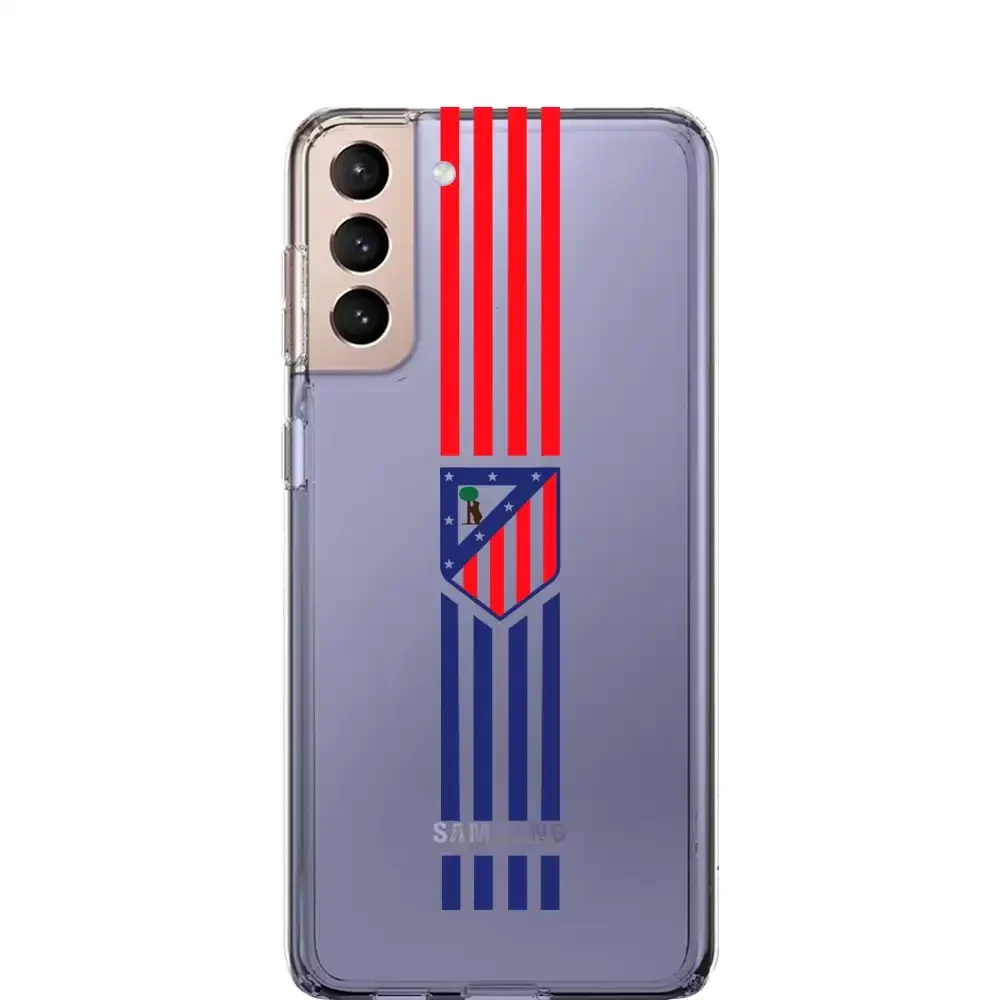 Atletico Madrid Official Clear Phone Case Stripes Crest - Image 24