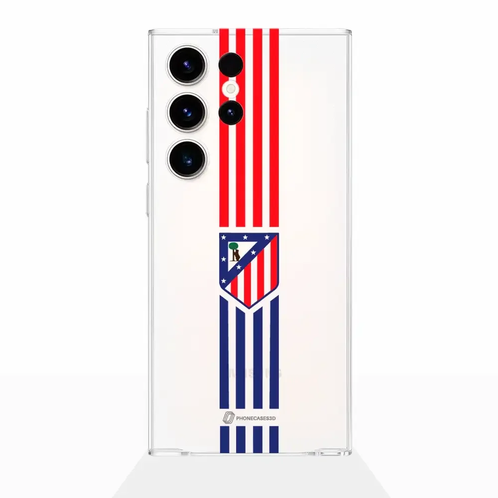 Atletico Madrid Official Clear Phone Case Stripes Crest - Image 28