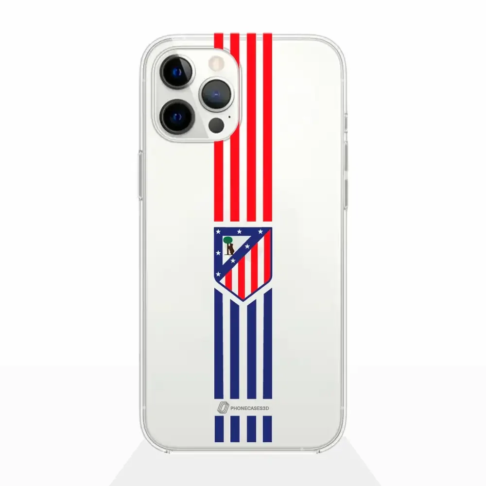 Atletico Madrid Official Clear Phone Case Stripes Crest - Image 3