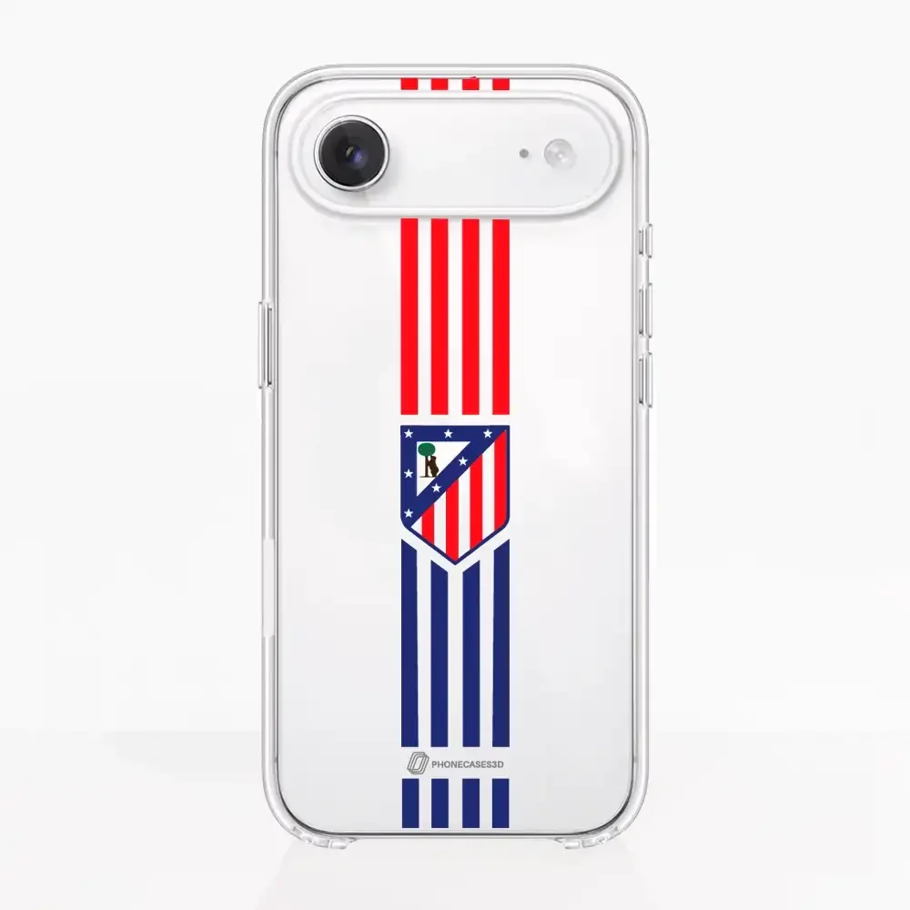 Atletico Madrid Official Clear Phone Case Stripes Crest - Image 33