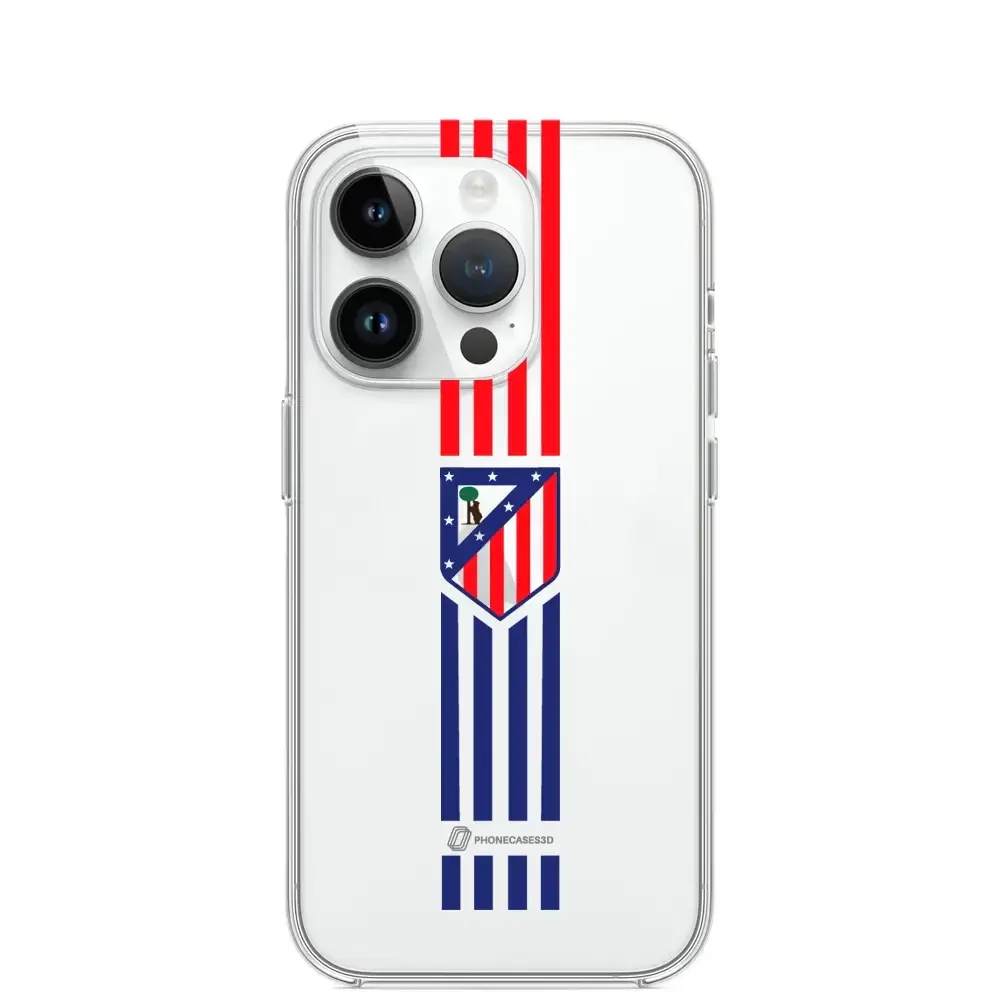 Atletico Madrid Official Clear Phone Case Stripes Crest - Image 5