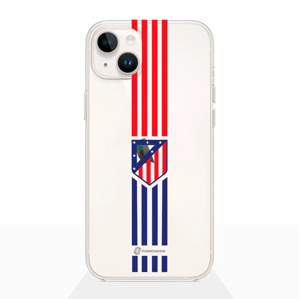 Atletico Madrid Official Clear Phone Case Stripes Crest - Image 7