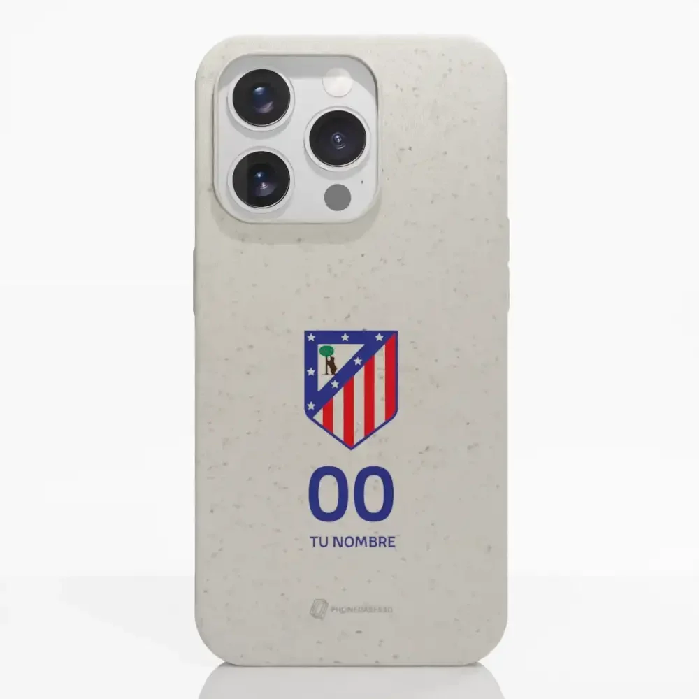 Atletico Madrid Official Compostable Phone Case Crest Standard  + Name and Number - Image 21