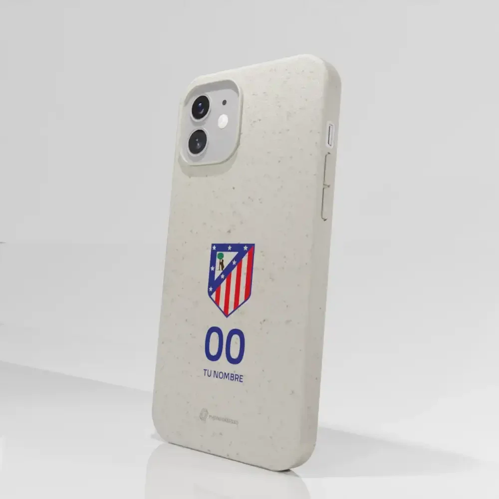 Atletico Madrid Official Compostable Phone Case Crest Standard  + Name and Number - Image 48