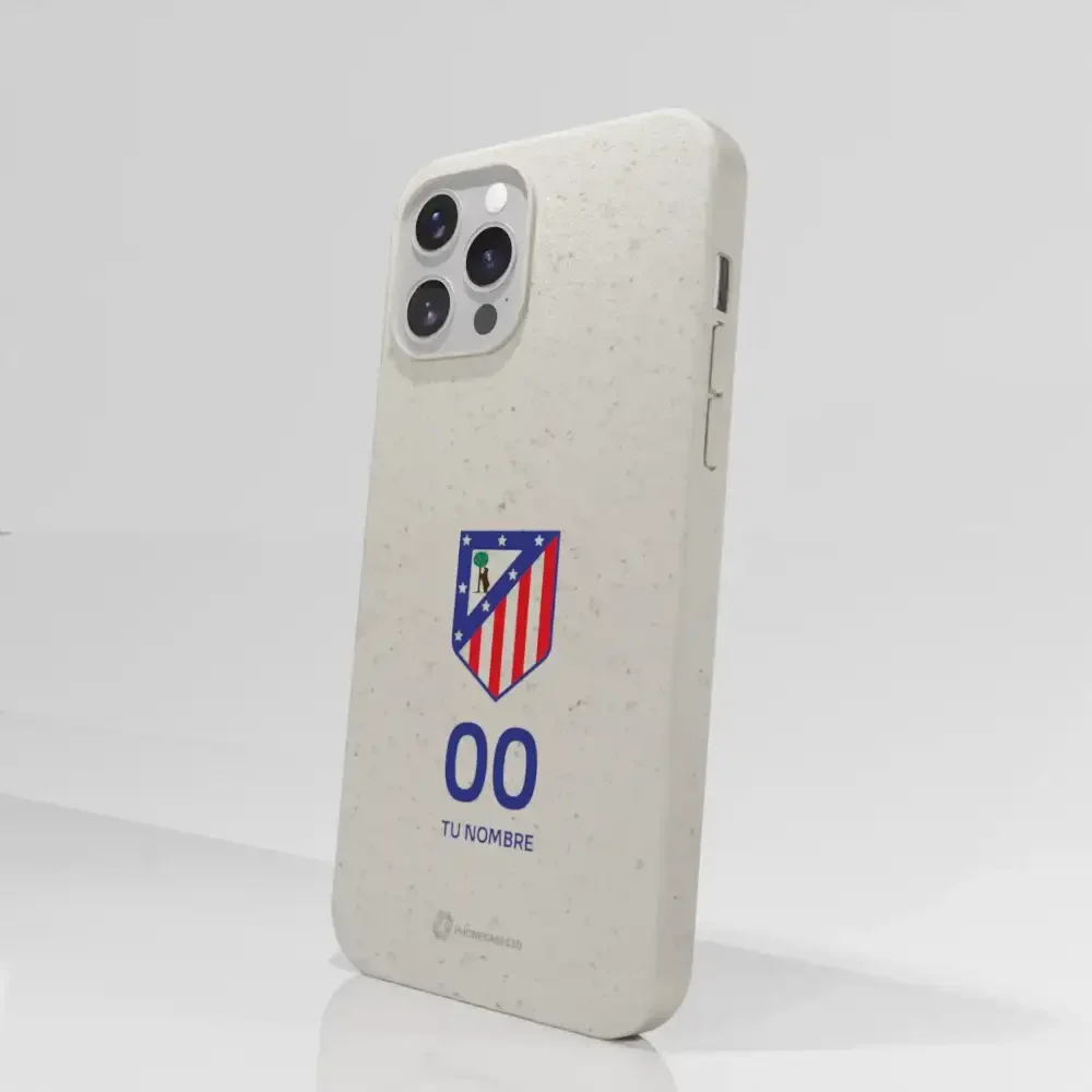 Atletico Madrid Official Compostable Phone Case Crest Standard  + Name and Number - Image 50