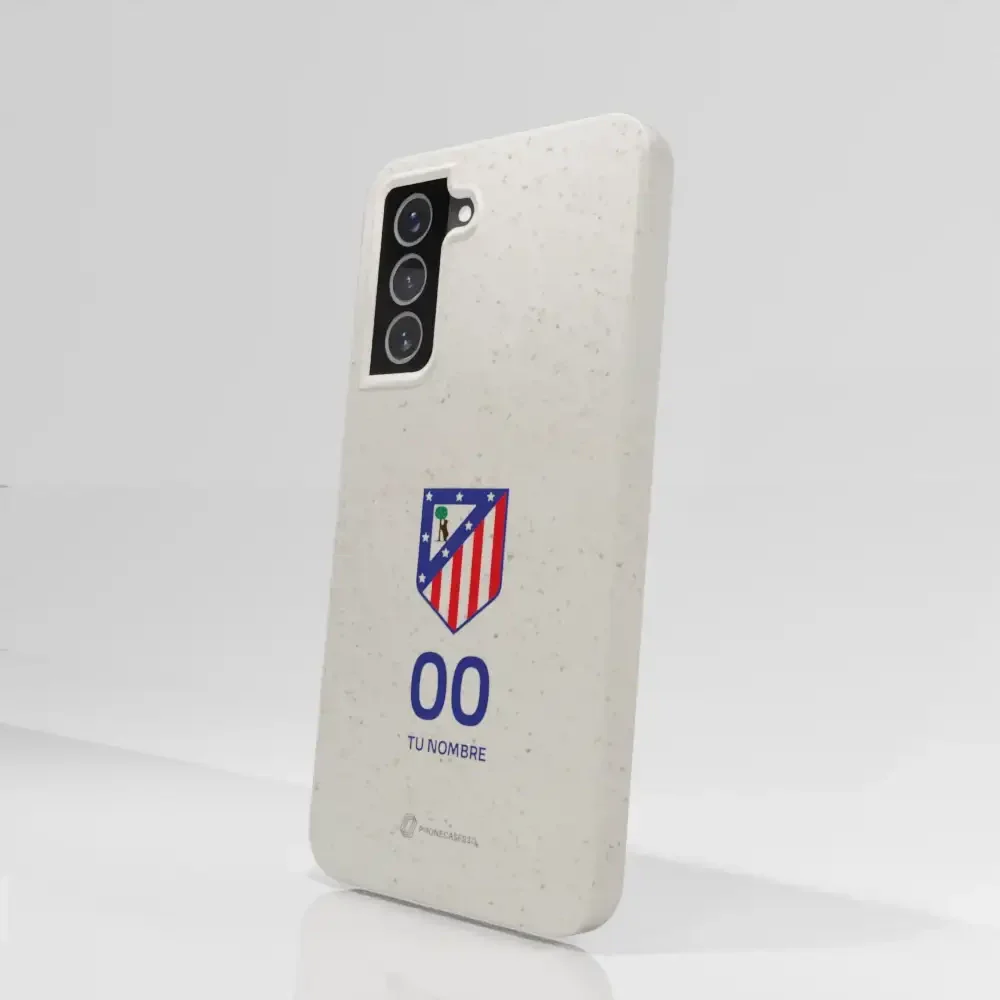 Atletico Madrid Official Compostable Phone Case Crest Standard  + Name and Number - Image 67