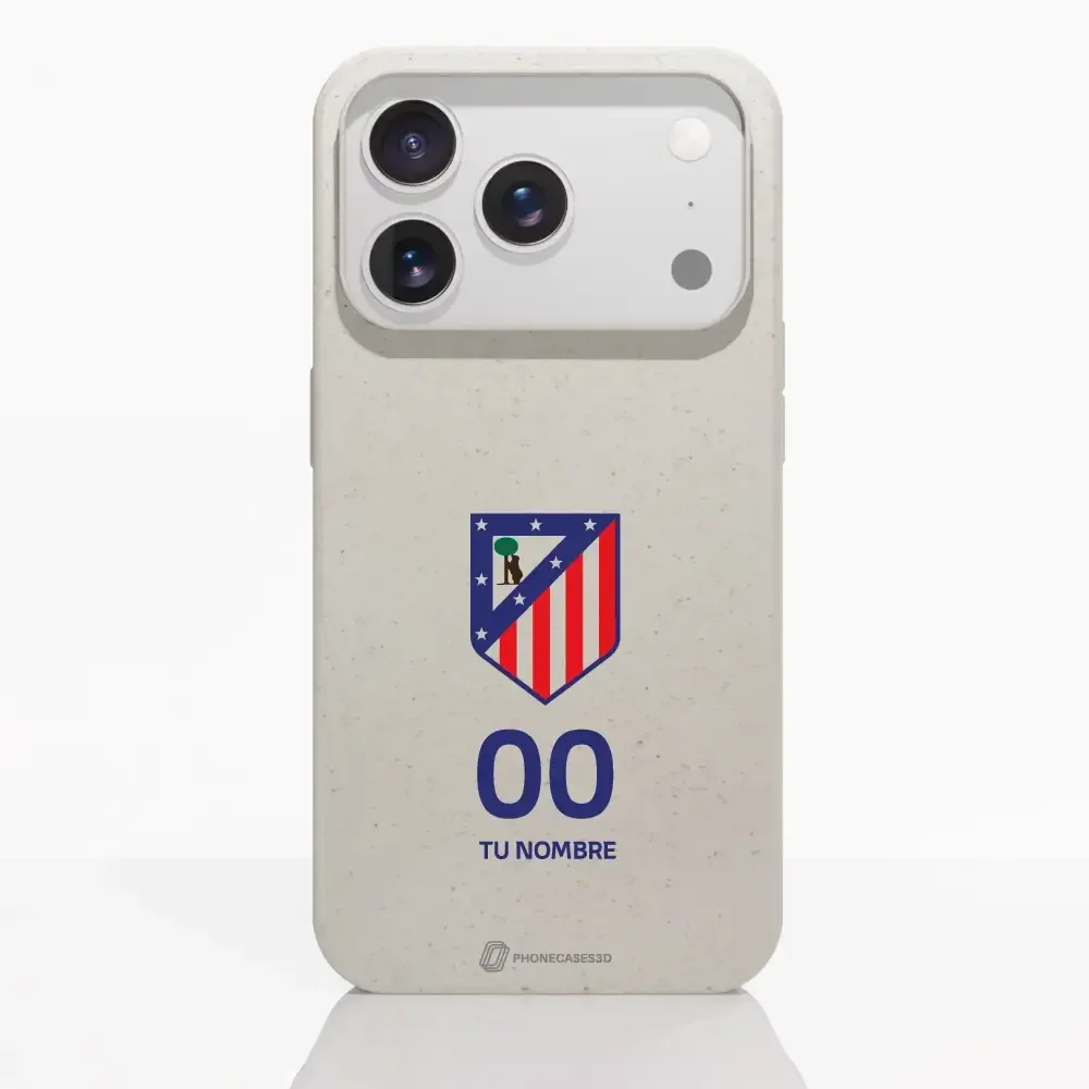Atletico Madrid Official Compostable Phone Case Crest Standard  + Name and Number - Image 86