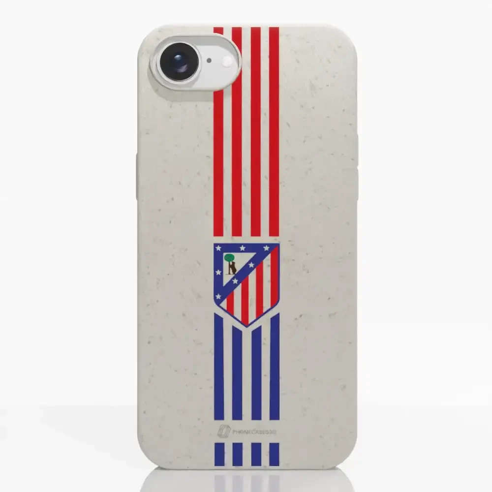 Atletico Madrid Official Compostable Phone Case Stripes Crest - Image 19