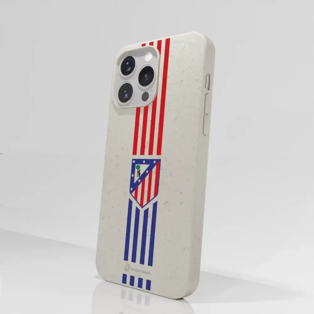 Atletico Madrid Official Compostable Phone Case Stripes Crest - Image 66