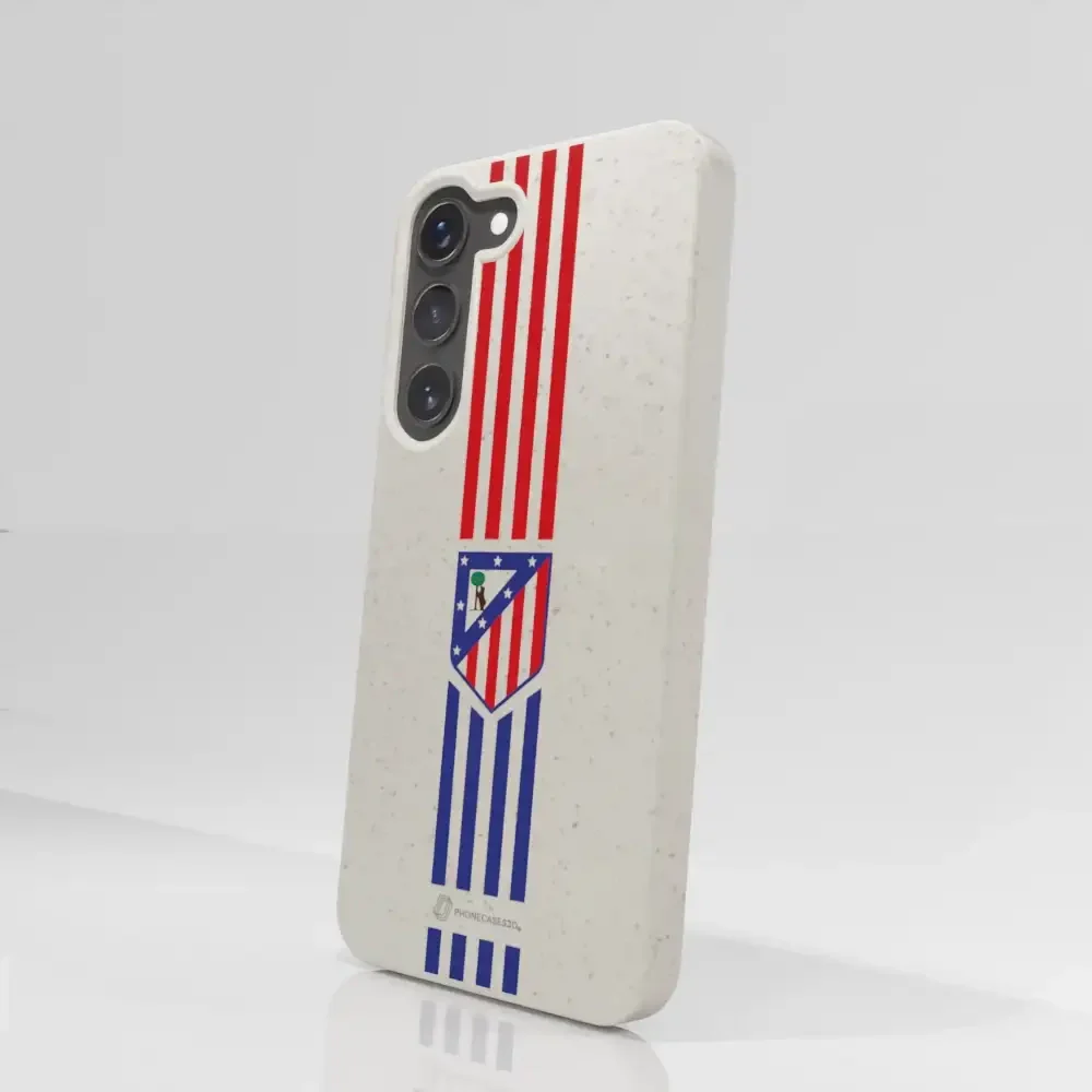 Atletico Madrid Official Compostable Phone Case Stripes Crest - Image 73