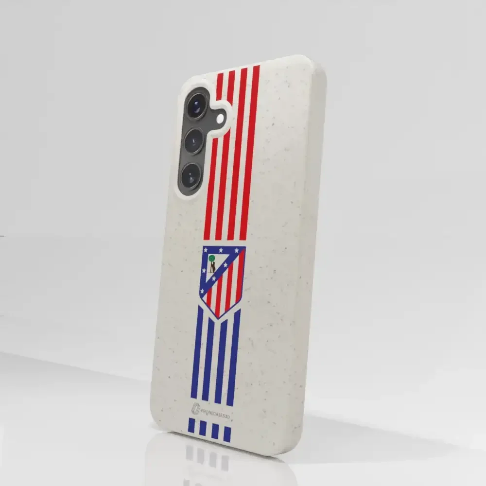 Atletico Madrid Official Compostable Phone Case Stripes Crest - Image 77