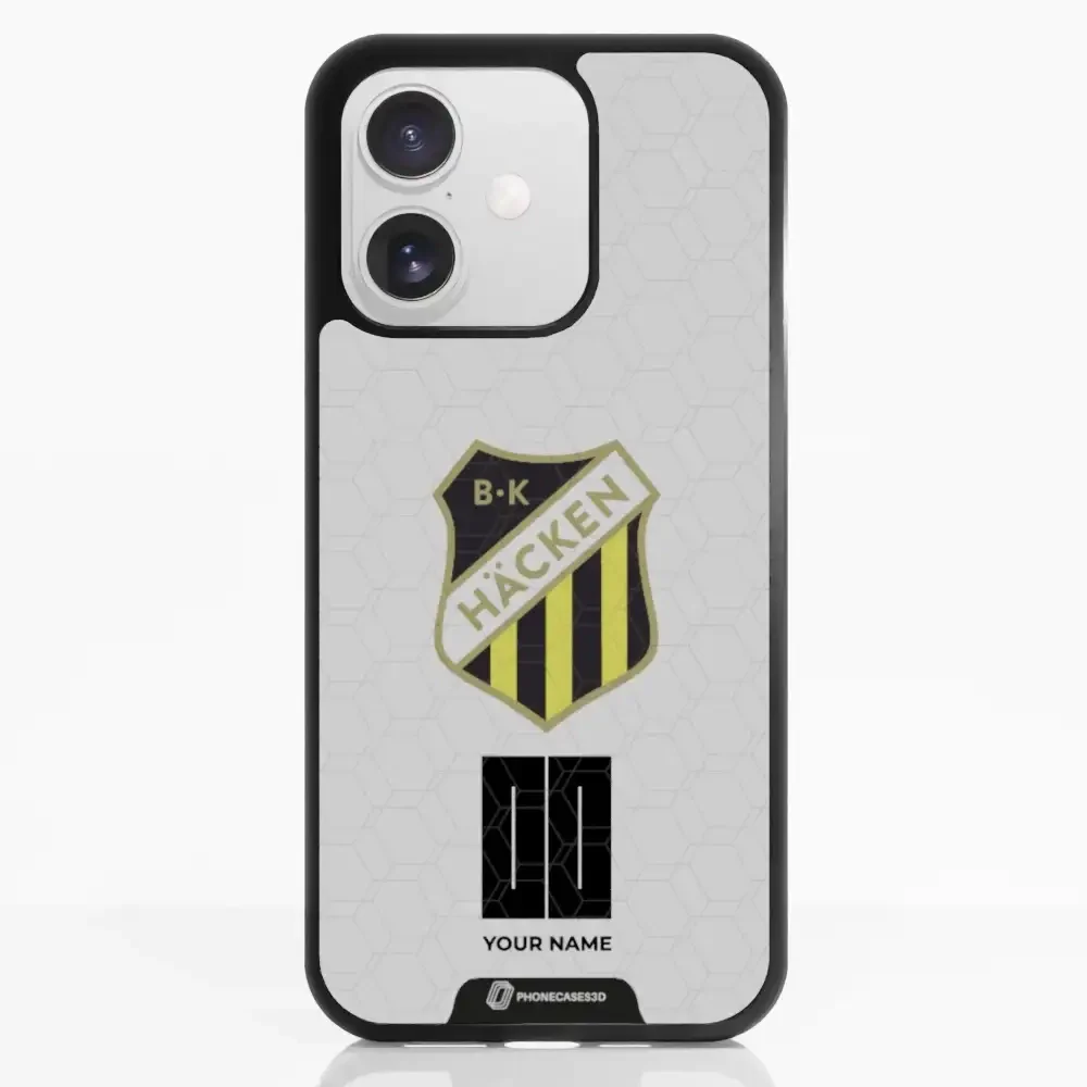 BK Häcken Official 3D Phone Case White + Name - Image 112