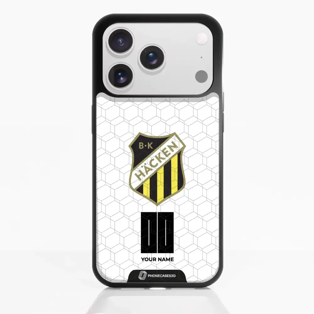 BK Häcken Official 3D Phone Case White + Name - Image 115