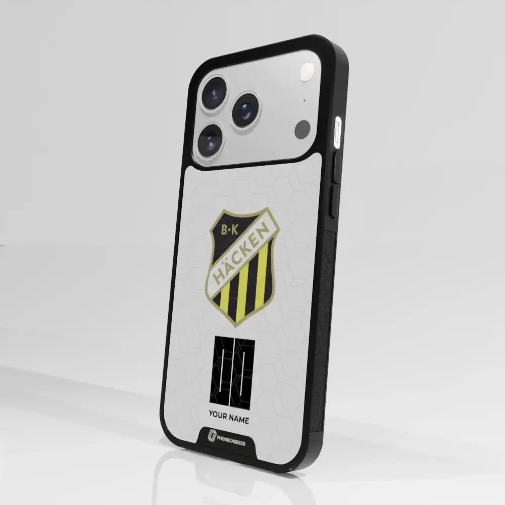 BK Häcken Official 3D Phone Case White + Name - Image 117