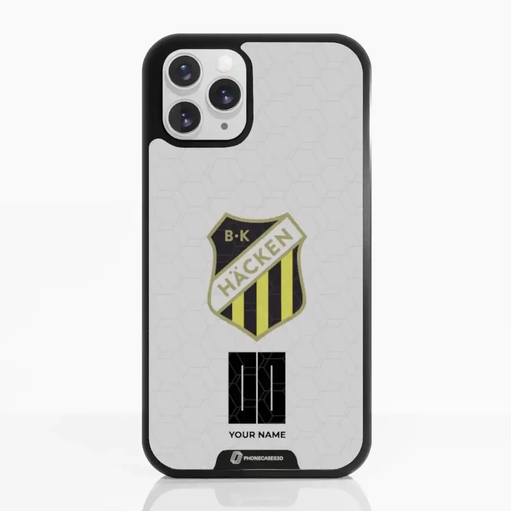 BK Häcken Official 3D Phone Case White + Name - Image 2