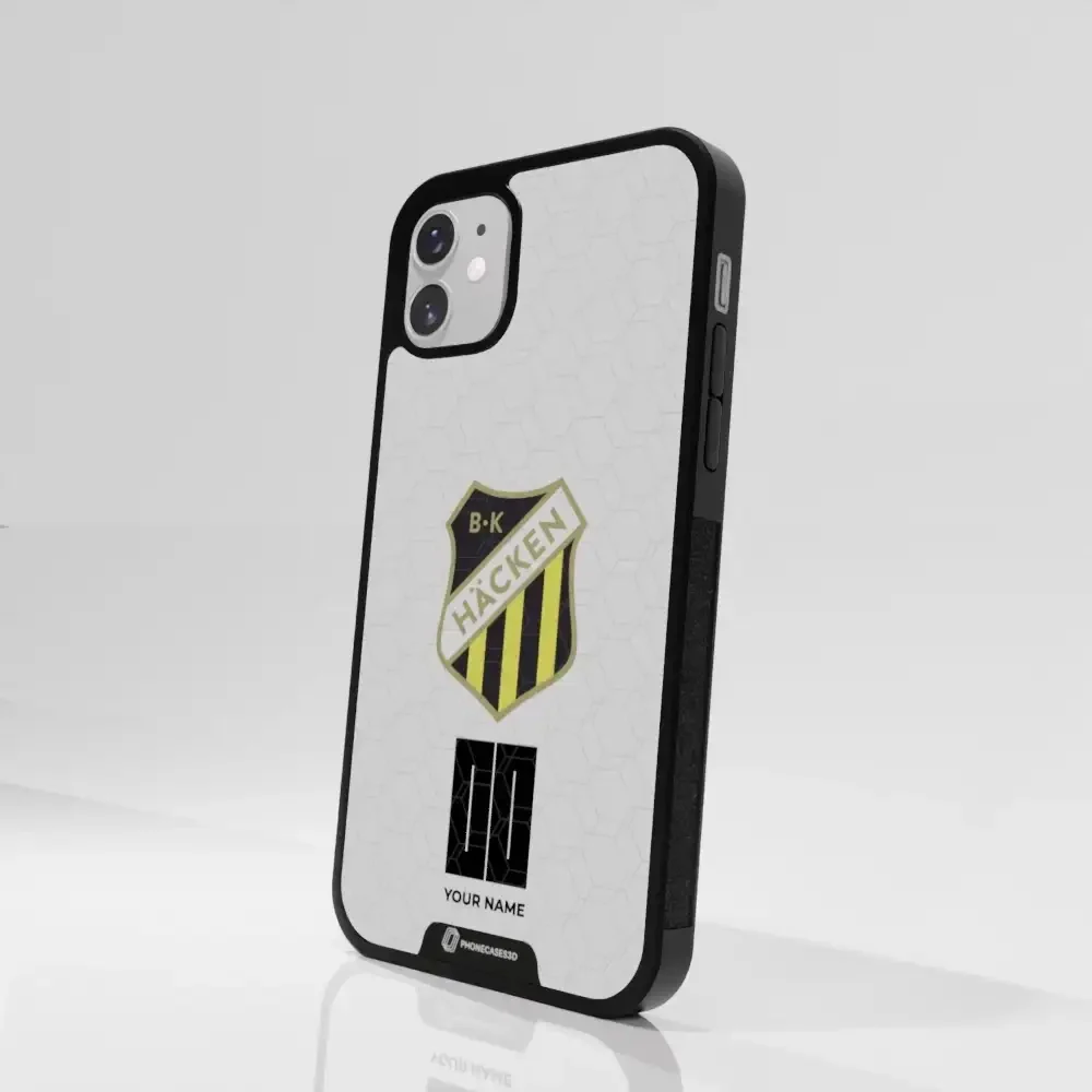 BK Häcken Official 3D Phone Case White + Name - Image 70