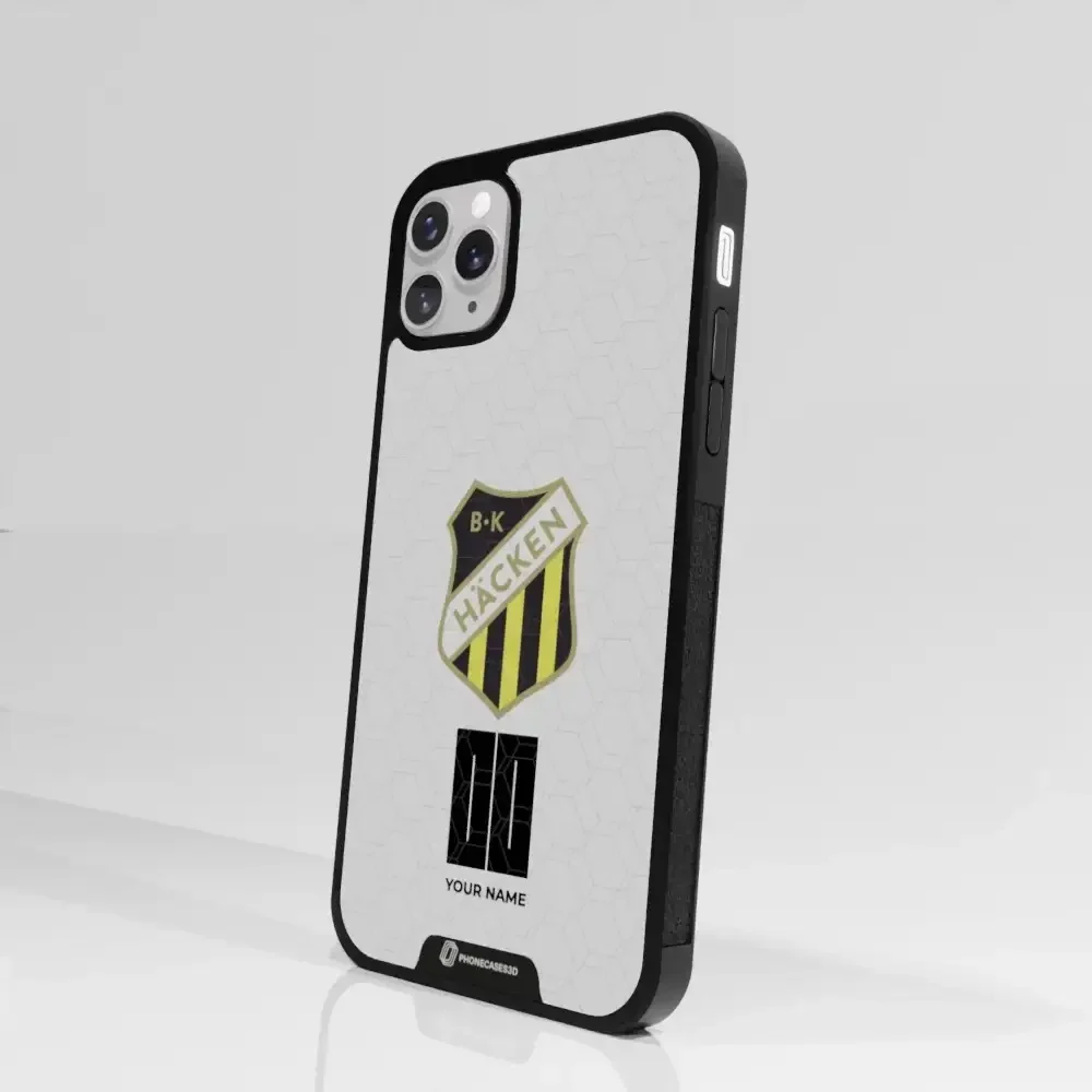 BK Häcken Official 3D Phone Case White + Name - Image 72