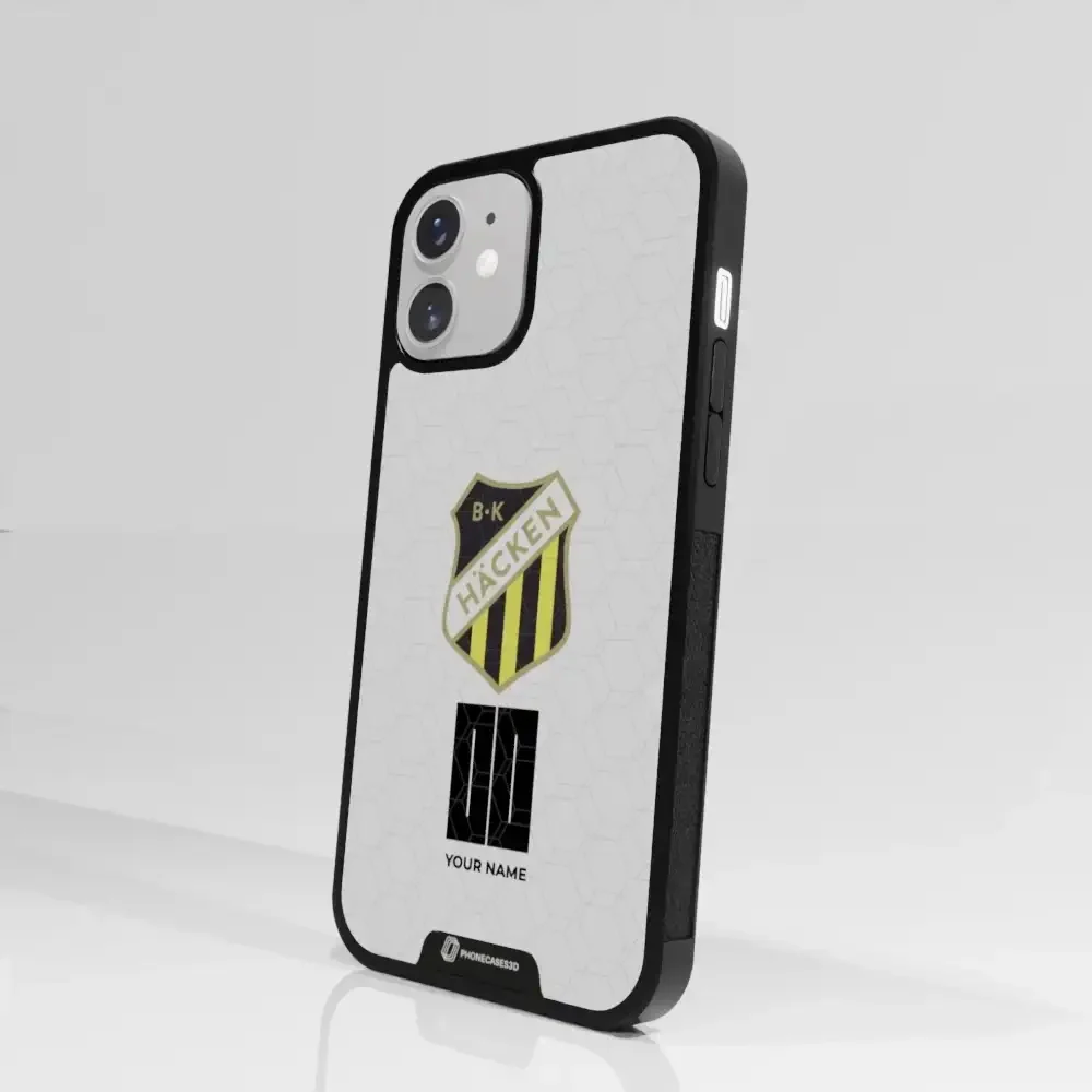 BK Häcken Official 3D Phone Case White + Name - Image 74