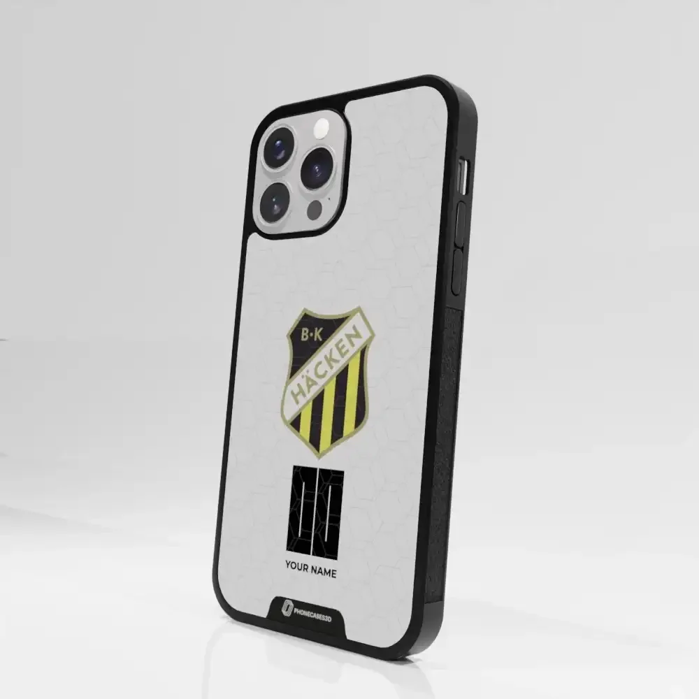 BK Häcken Official 3D Phone Case White + Name - Image 80