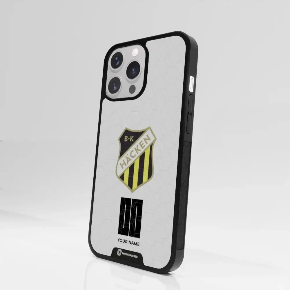BK Häcken Official 3D Phone Case White + Name - Image 83