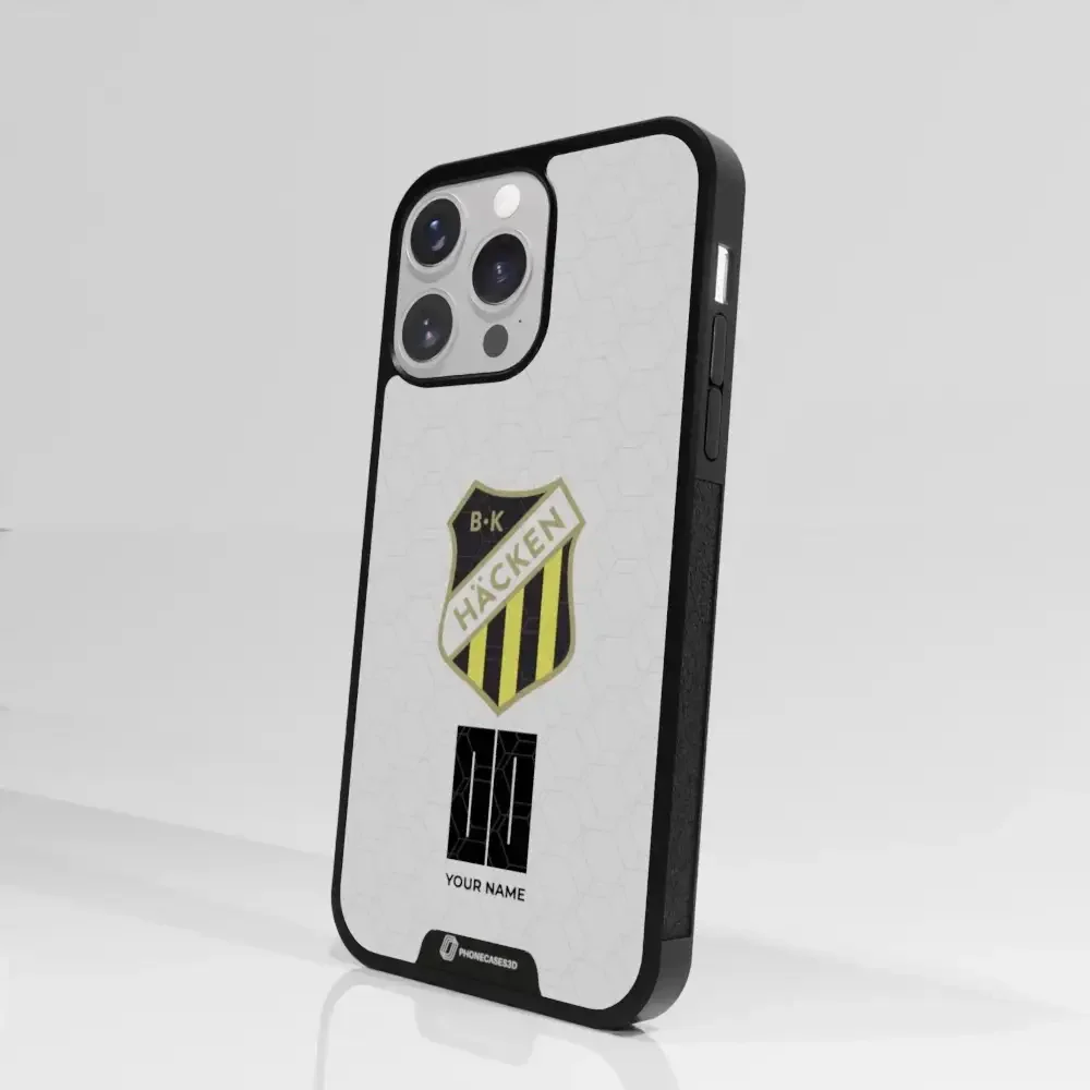 BK Häcken Official 3D Phone Case White + Name - Image 84