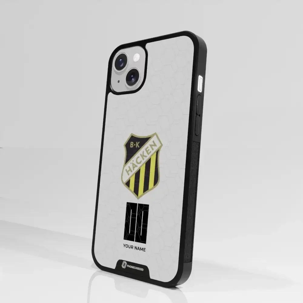 BK Häcken Official 3D Phone Case White + Name - Image 86