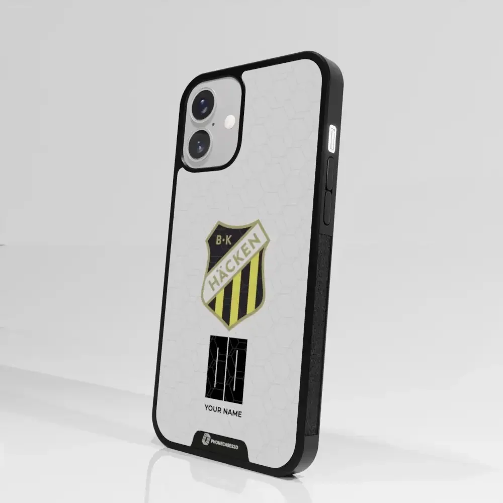 BK Häcken Official 3D Phone Case White + Name - Image 91