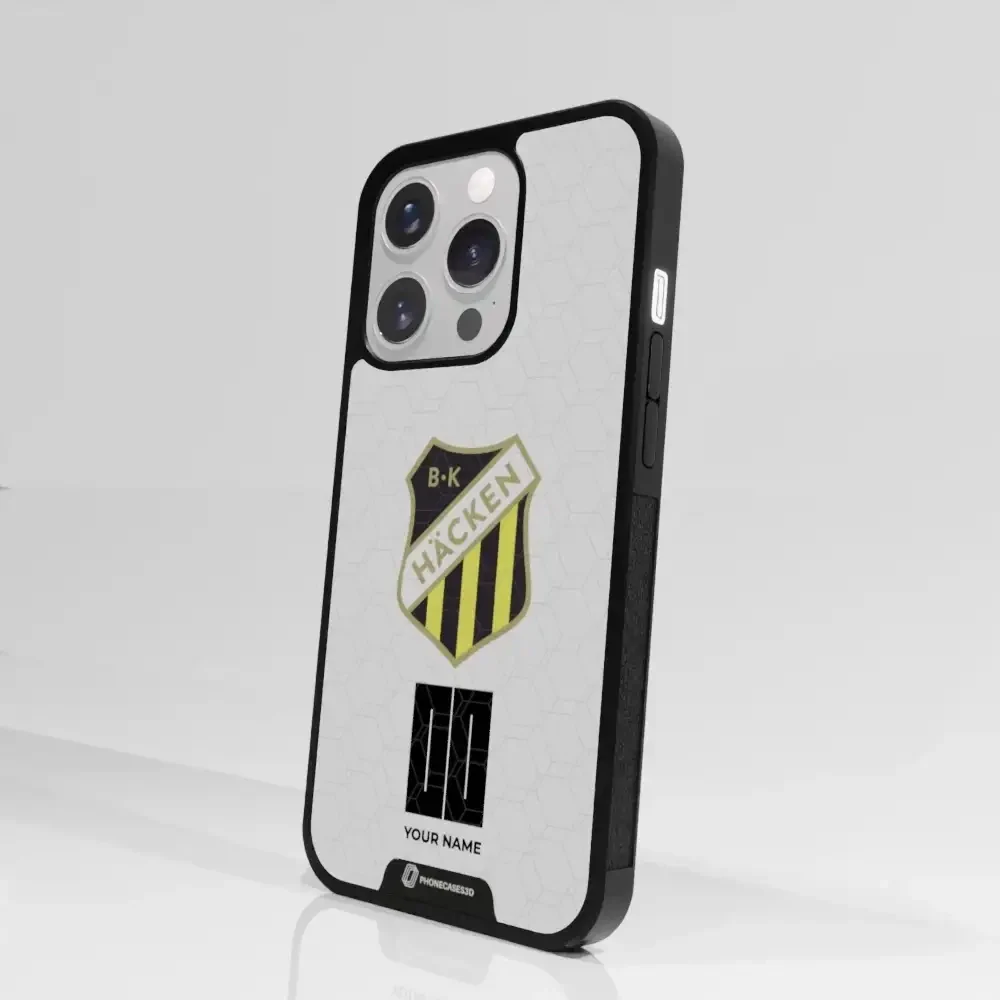 BK Häcken Official 3D Phone Case White + Name - Image 92