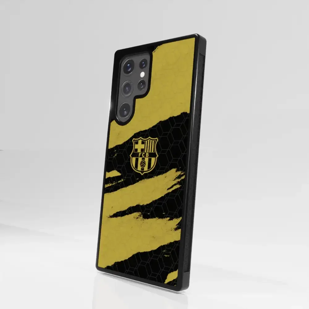FC Barcelona Official 3D Phone Case Design Black and Yellow abstract stripes - Image 103