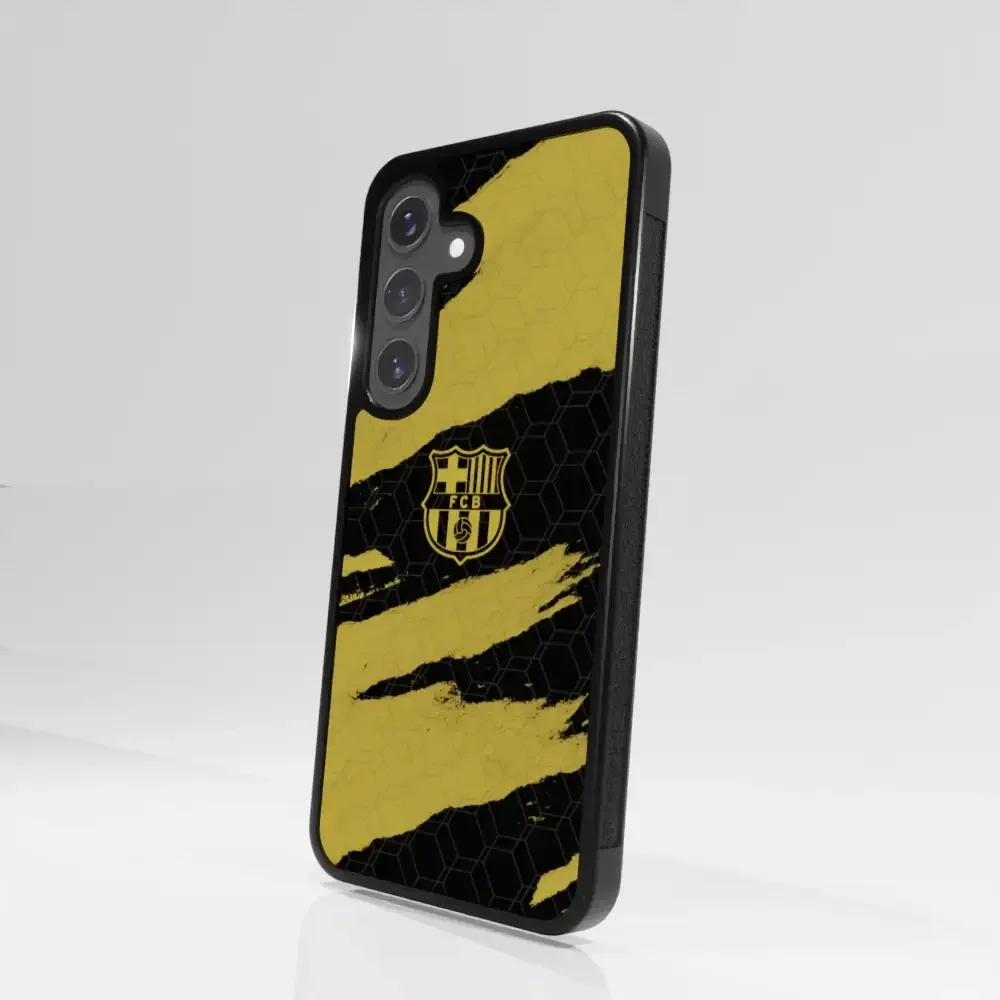 FC Barcelona Official 3D Phone Case Design Black and Yellow abstract stripes - Image 104