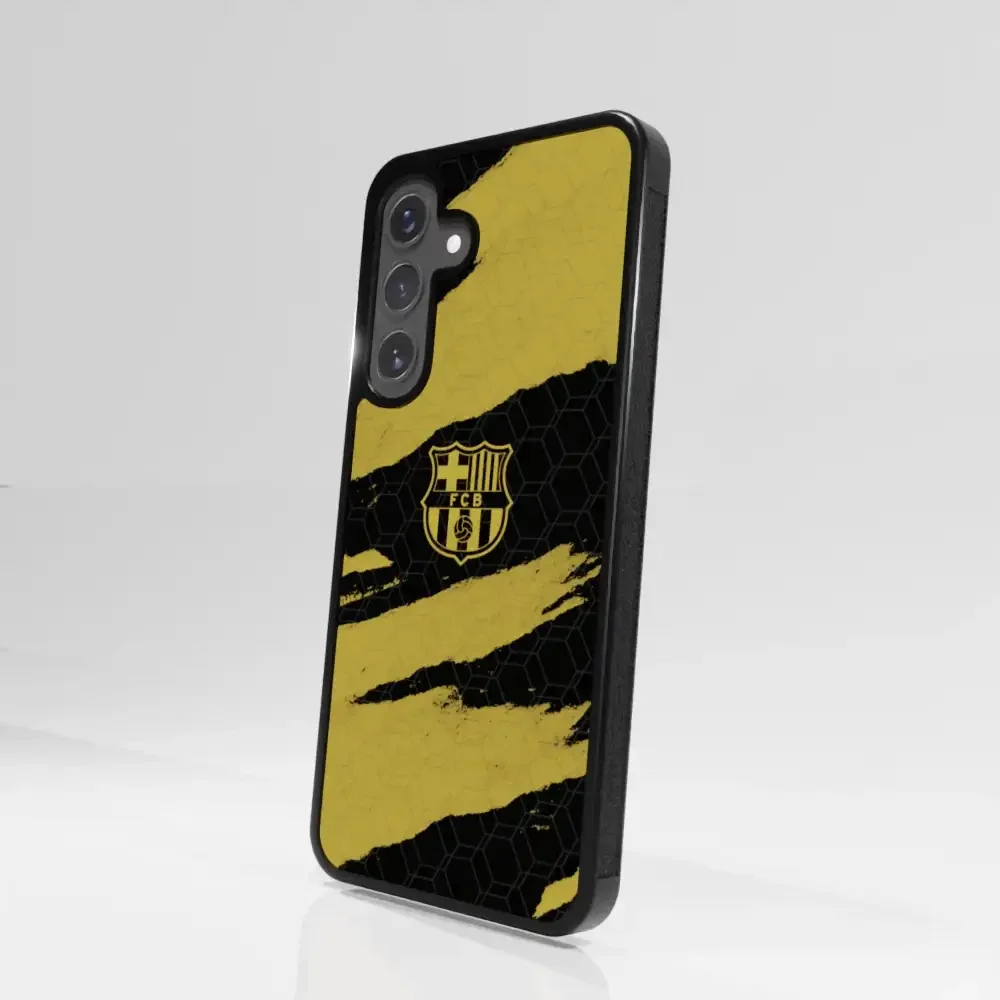 FC Barcelona Official 3D Phone Case Design Black and Yellow abstract stripes - Image 105