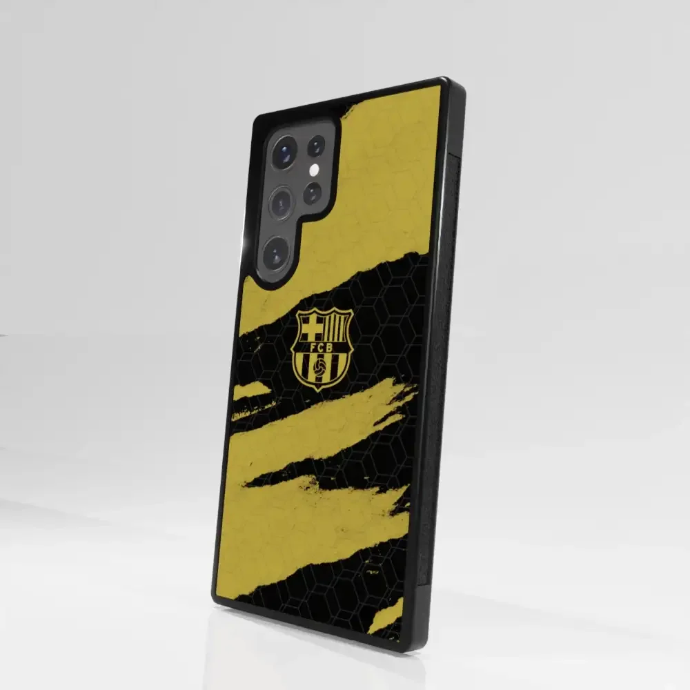 FC Barcelona Official 3D Phone Case Design Black and Yellow abstract stripes - Image 106