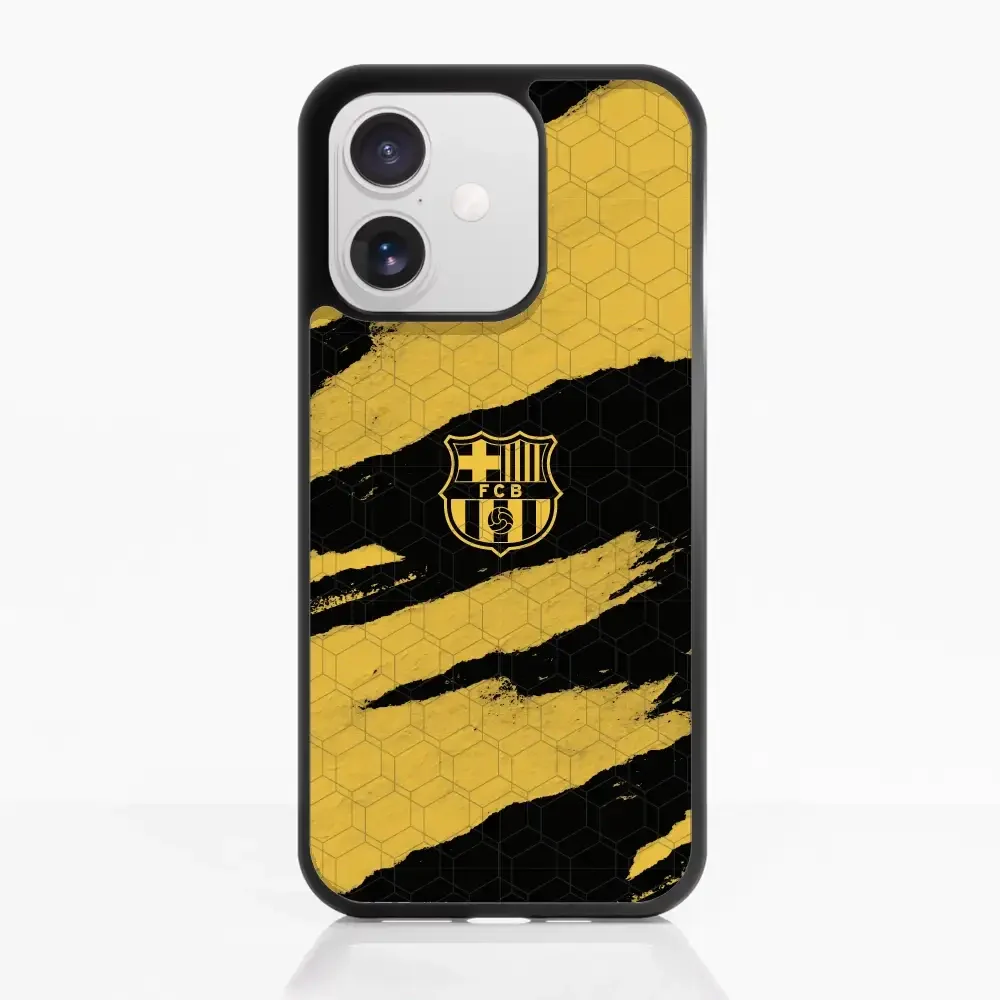 FC Barcelona Official 3D Phone Case Design Black and Yellow abstract stripes - Image 110