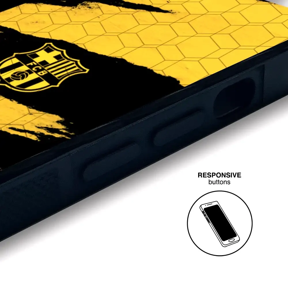 FC Barcelona Official 3D Phone Case Design Black and Yellow abstract stripes - Image 114