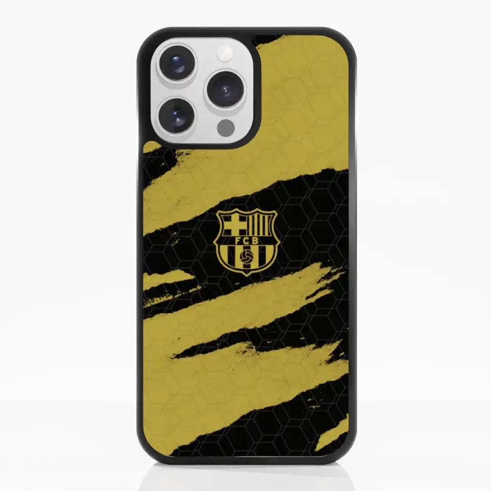 FC Barcelona Official 3D Phone Case Design Black and Yellow abstract stripes - Image 14
