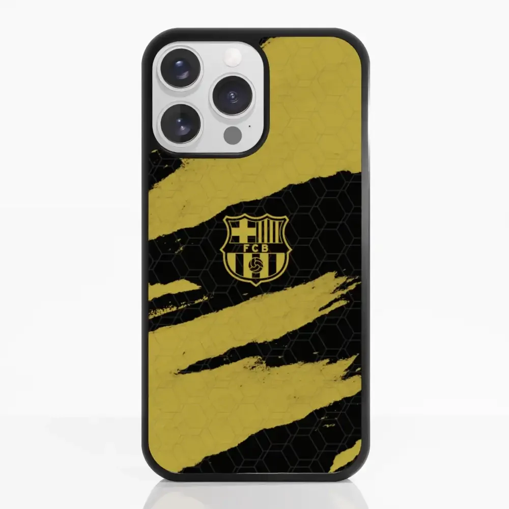 FC Barcelona Official 3D Phone Case Design Black and Yellow abstract stripes - Image 15