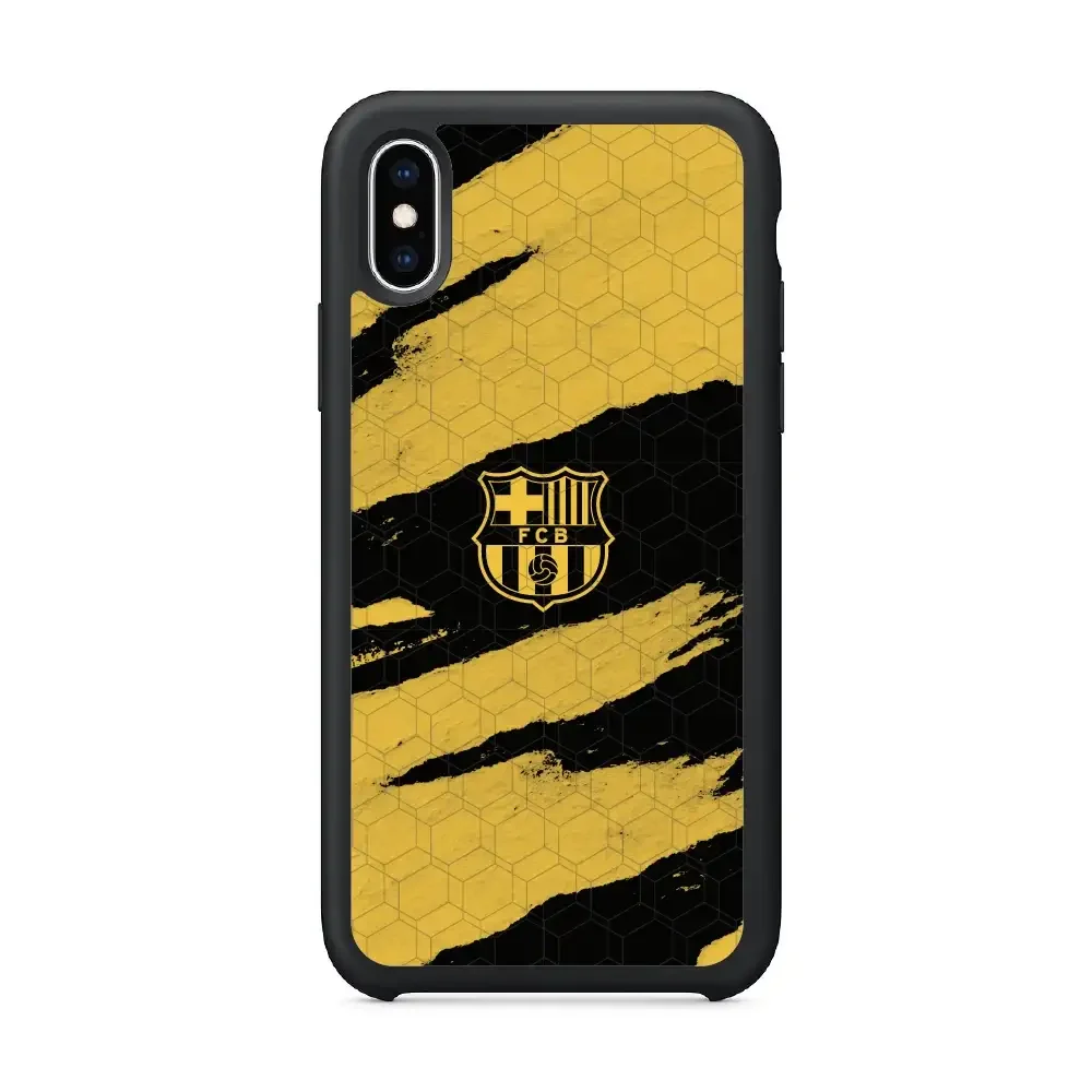 FC Barcelona Official 3D Phone Case Design Black and Yellow abstract stripes - Image 35