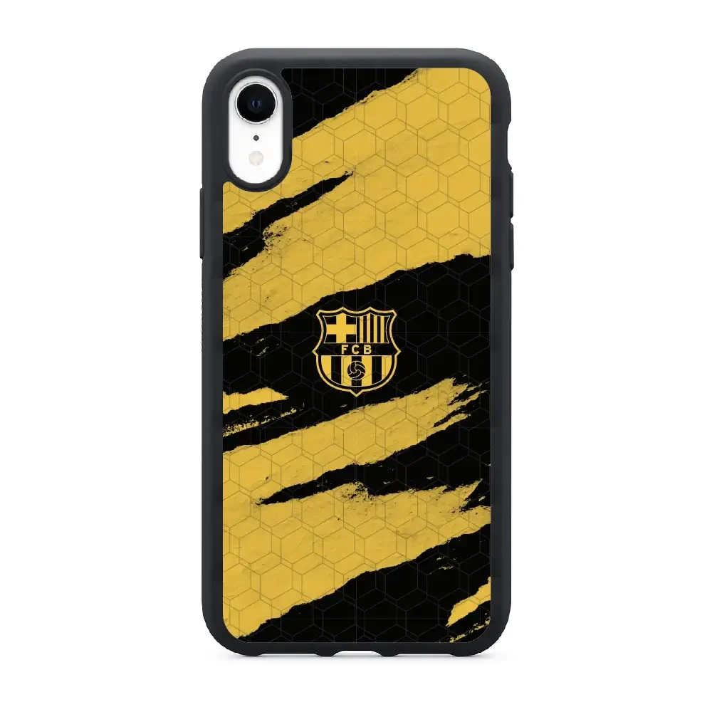 FC Barcelona Official 3D Phone Case Design Black and Yellow abstract stripes - Image 36