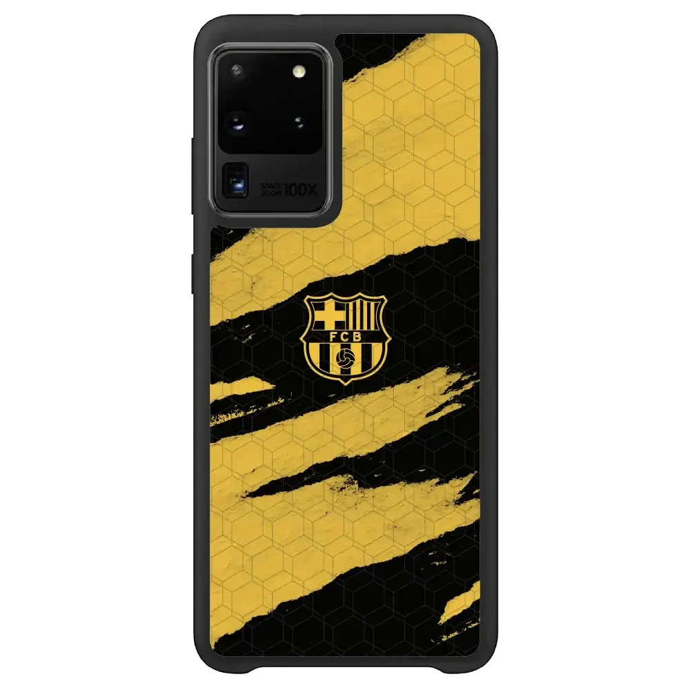 FC Barcelona Official 3D Phone Case Design Black and Yellow abstract stripes - Image 40