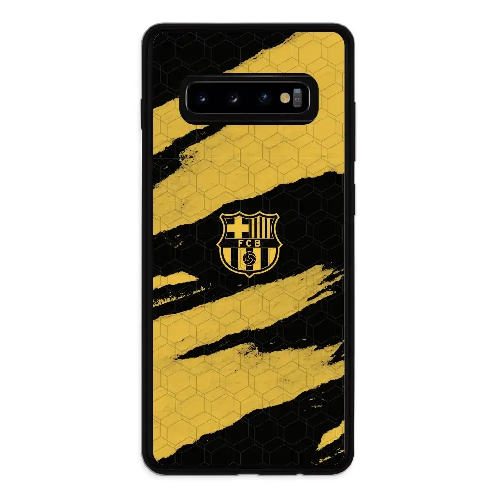 FC Barcelona Official 3D Phone Case Design Black and Yellow abstract stripes - Image 43