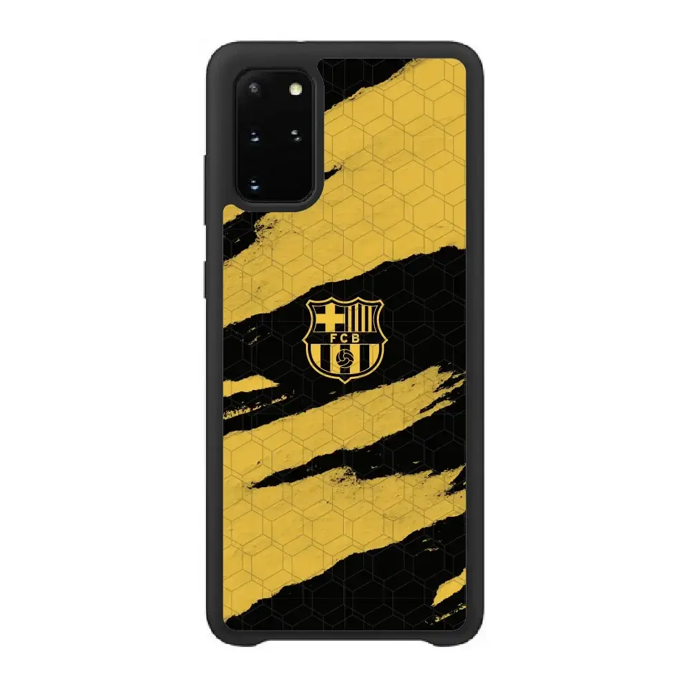 FC Barcelona Official 3D Phone Case Design Black and Yellow abstract stripes - Image 44