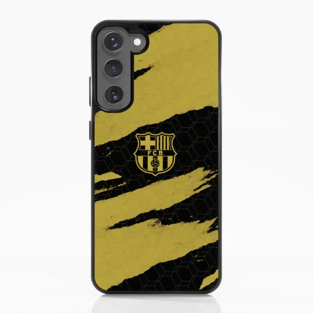 FC Barcelona Official 3D Phone Case Design Black and Yellow abstract stripes - Image 55