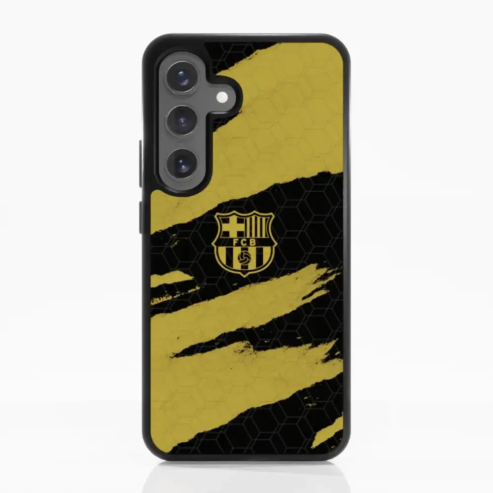FC Barcelona Official 3D Phone Case Design Black and Yellow abstract stripes - Image 60